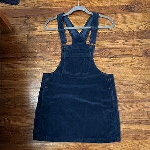 Navy American Eagle Corduroy Overall Dress